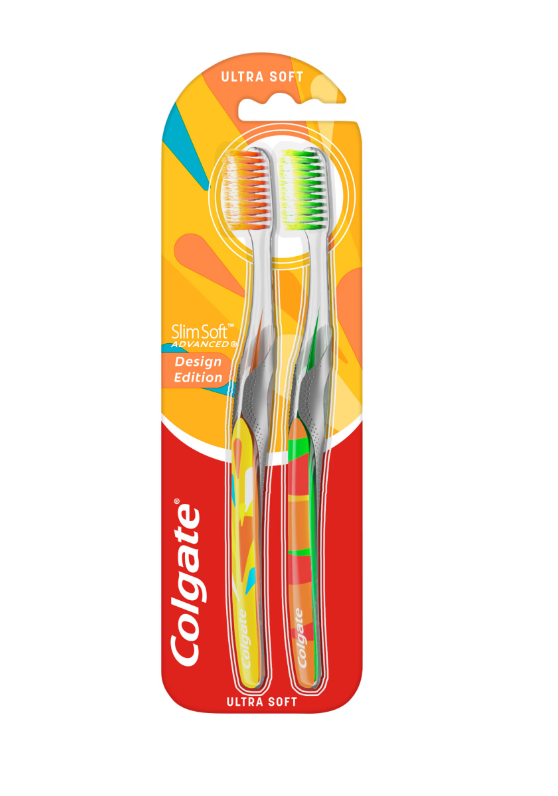 Colgate Slim Soft Advanced Design Edition Ultra Soft Periuta de dinti 2 bucati