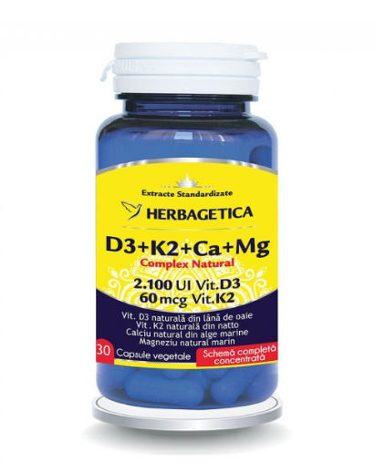 Complex Natural D3+K2+Ca+Mg 30 capsule