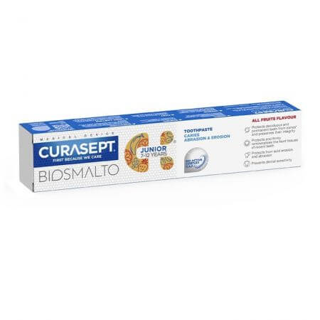 Curasept Biosmalto Junior Pasta de dinti cu aroma de fructe 7-12 ani 75 ml