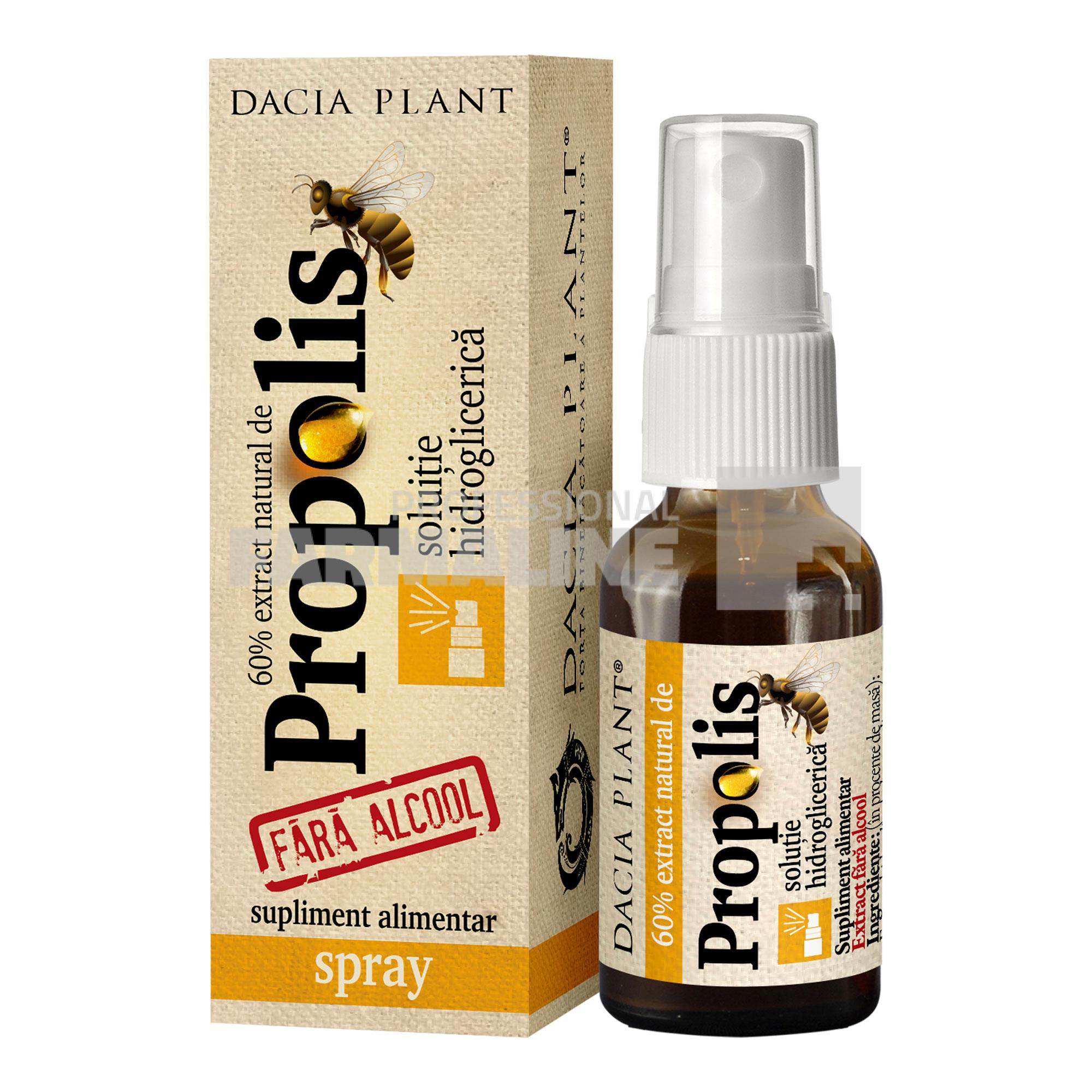 Dacia Plant Spray cu extract natural de Propolis fara alcool 20 ml