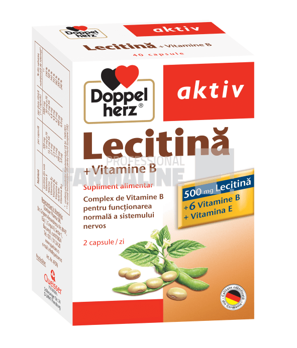 Doppelherz Aktiv Lecitina 500 mg + Vitamine B + Vitamina E 40 tablete