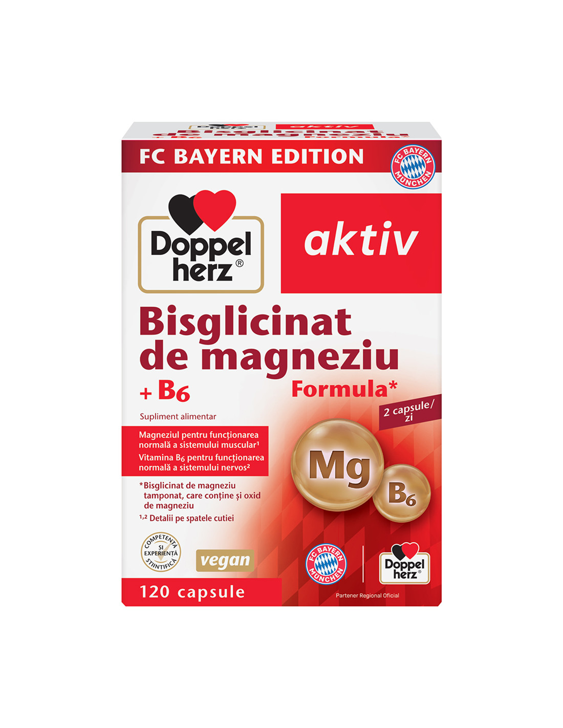 Doppelherz Bisglicinat de Magneziu +B6 120 caps.