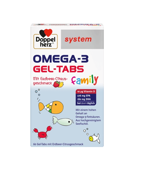 Doppelherz Omega 3 Gel Tabs Family 60 comprimate masticabile