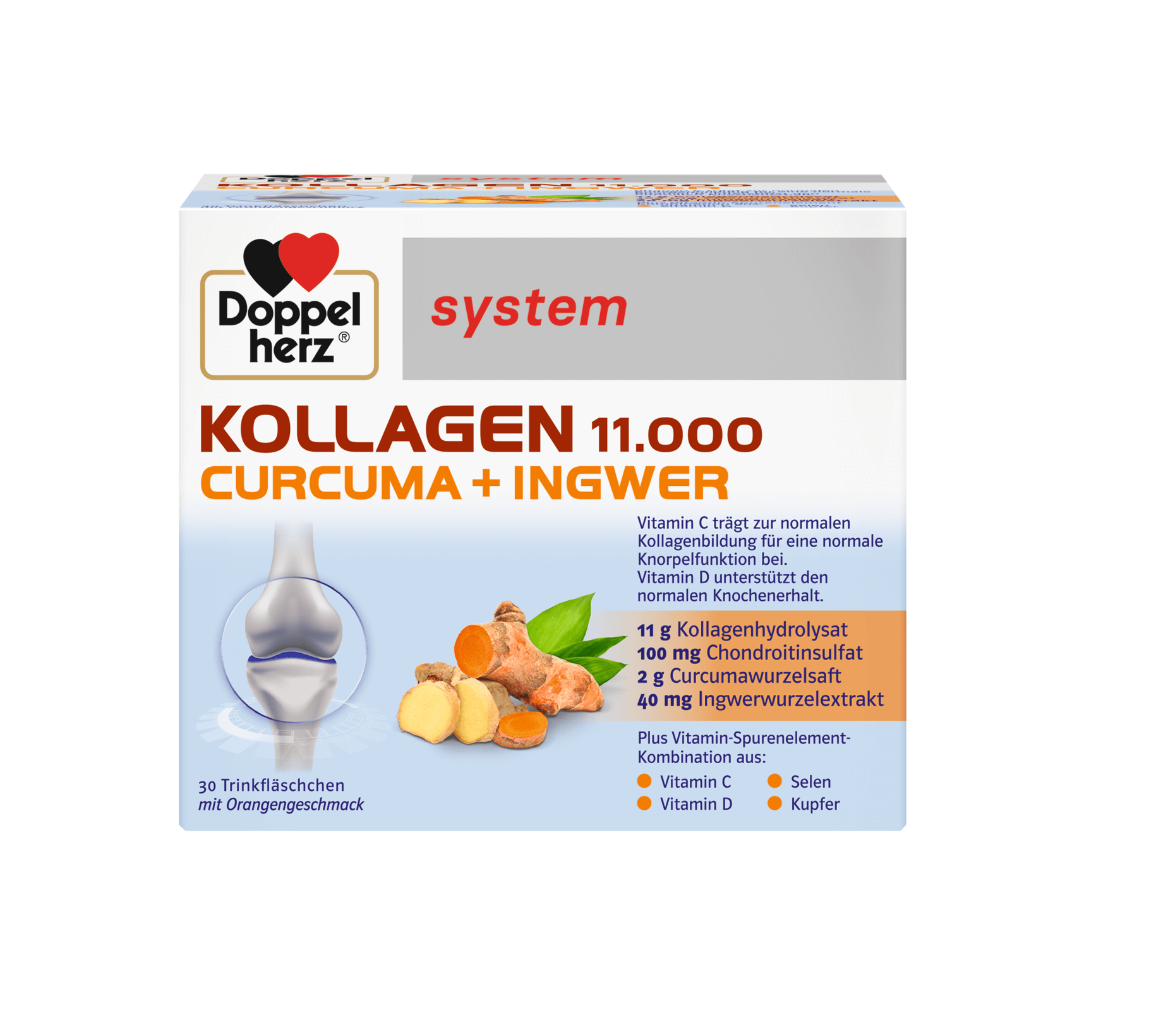 Doppelherz System Kollagen 11.000 Curcuma + Ghimbir 30 flacoane