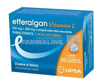 Efferalgan Vitamine C 330 mg + 200 mg 20 comprimate efervescente
