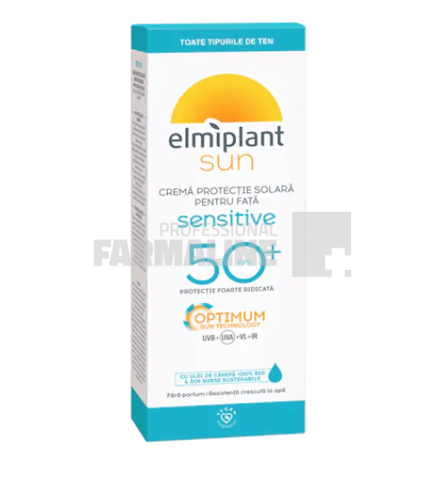 Elmiplant Sun Face Sensitive Crema protectie solara pentru fata SPF50 50 ml