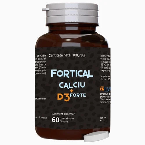 Premium Fortifical Calciu + D3 Forte 60 comprimate filmate - Pret Redus Calciu Hylan Pharma