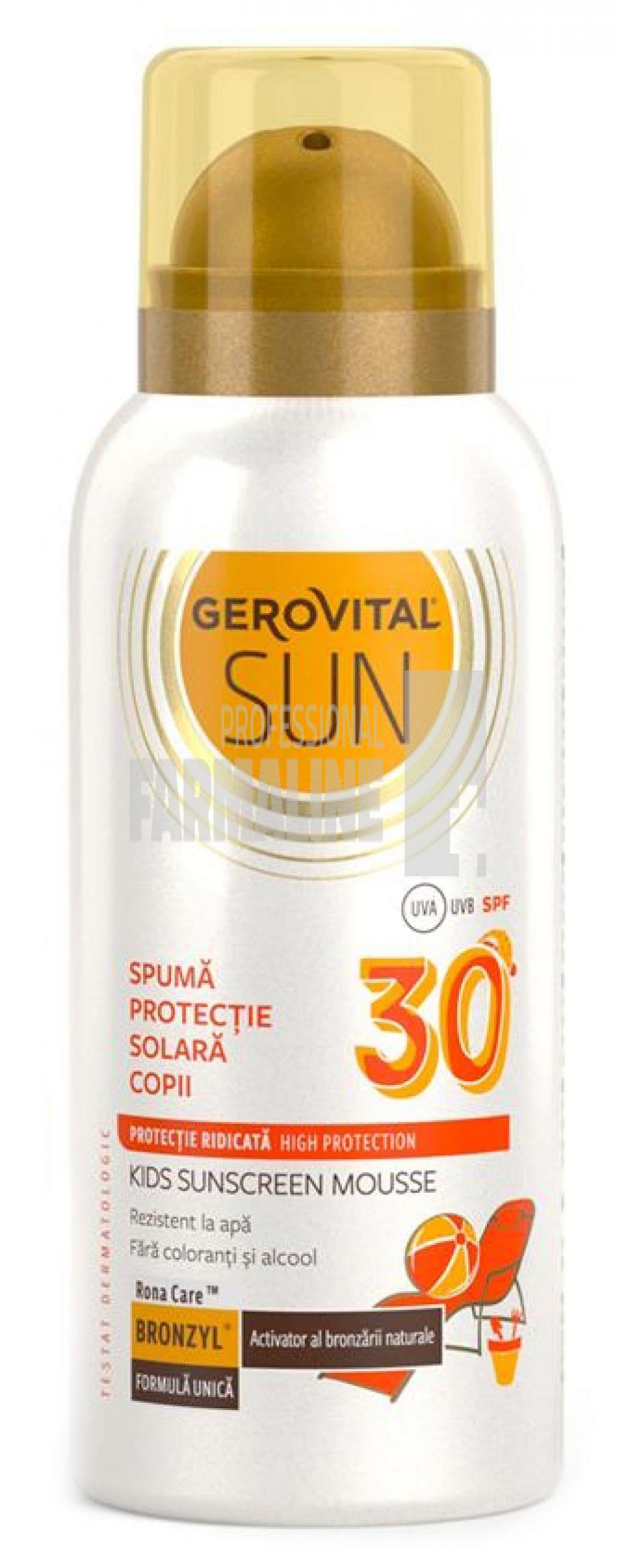 Gerovita Sun Spuma protectie solara copii SPF30 100 ml