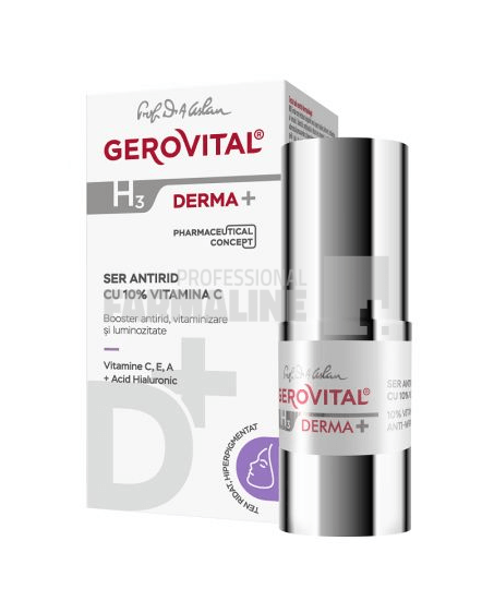 Gerovital H3 Derma+ Ser antirid cu 10% Vitamina C 15 ml