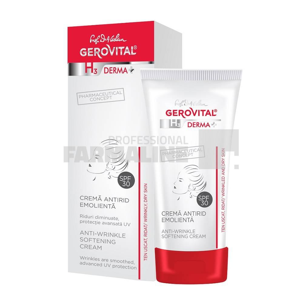 Gerovital H3 Derma + Crema fata antirid emolienta SPF30+  30ml