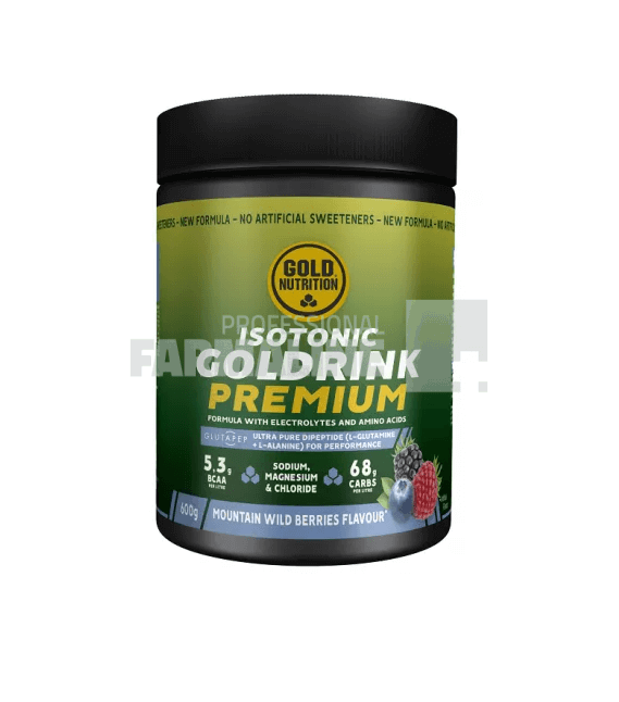 Gold Nutrition Gold Drink Premium Bautura izotonica cu aroma de fructe de padure 600 g