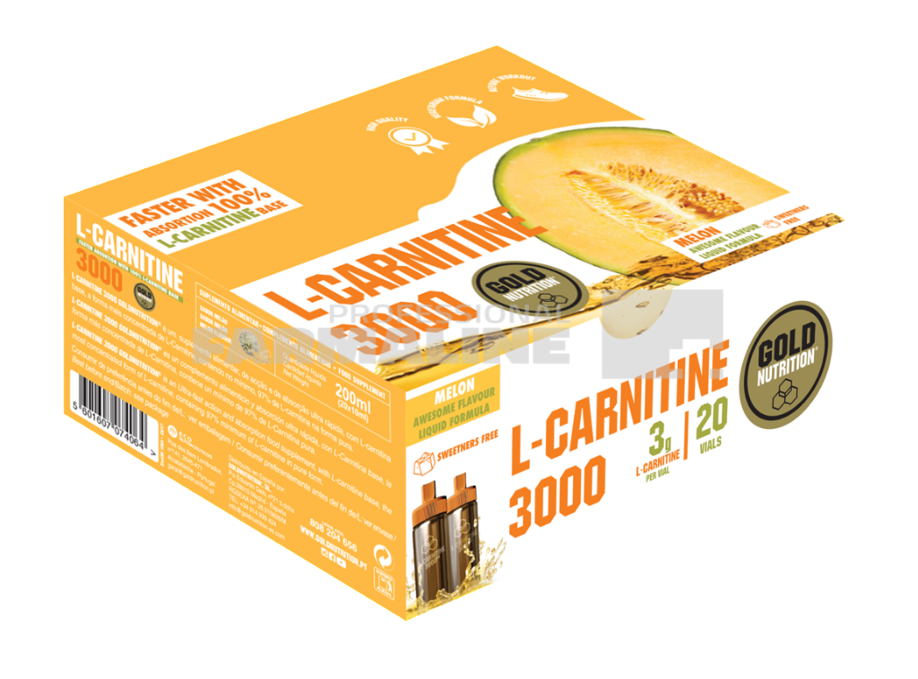 Gold Nutrition L - Carnitine cu aroma de pepene galben 3000 20 doze