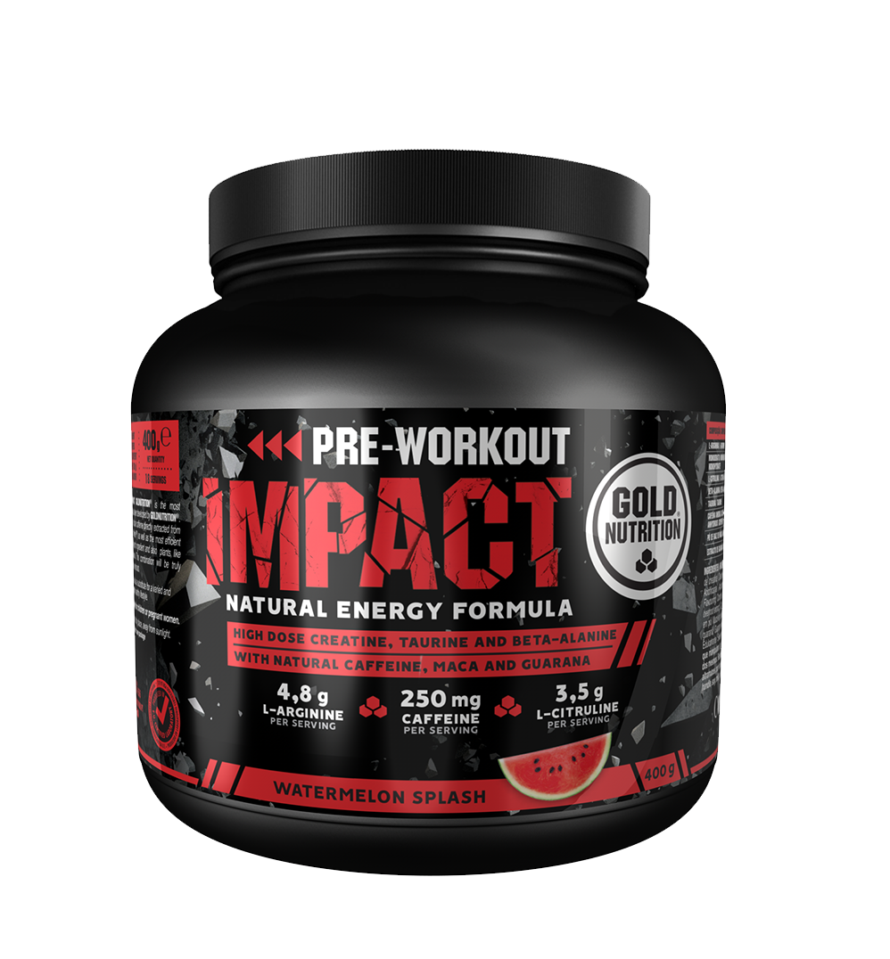 Gold Nutrition Pre Workout impact cu pepene rosu 400 gr 