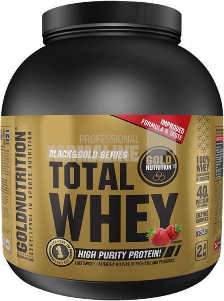 Gold Nutrition Total Whey Protein cu aroma de capsuni 2 kg
