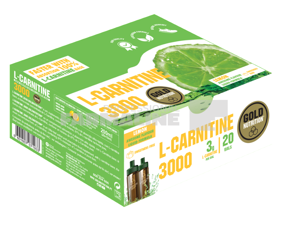 Gold Nutrition L - Carnitine cu aroma de lamaie 3000 20 doze