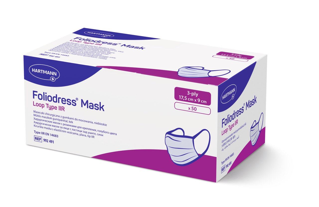 Hartman Foliodress Mask Comfort Loop Masca chirurgicala albastra 50 bucati
