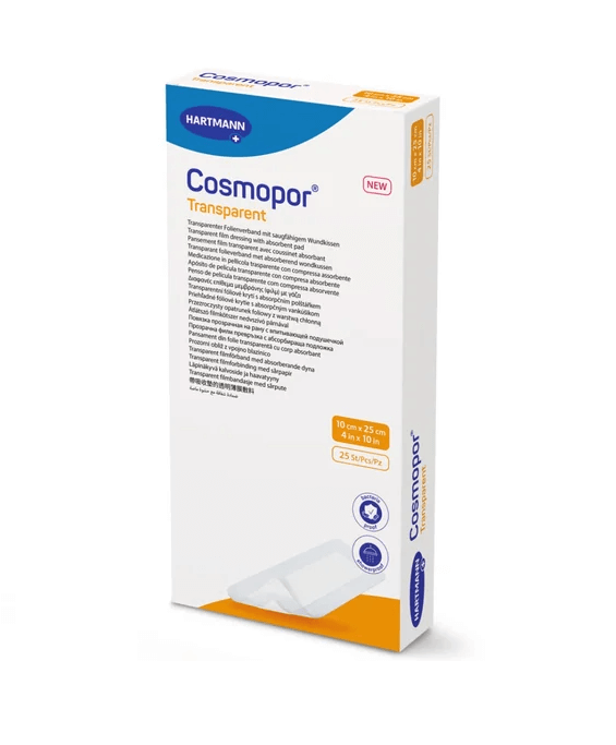 Hartmann Cosmopr Plasture transparent  cu compresa sterila 10 cm x 25 cm 25 bucati