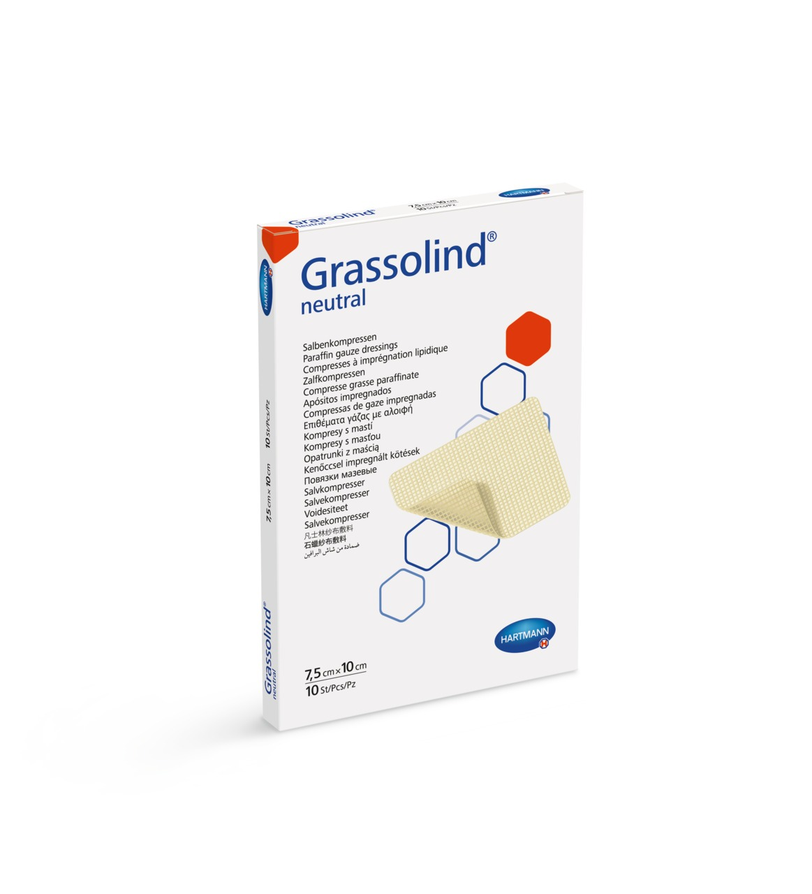 Hartmann Grassolind Comprese impregnate cu unguent 7,5 cm x 10 cm 10 bucati