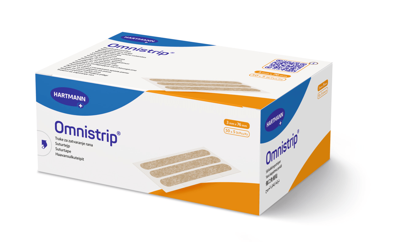 Hartmann Omnistrip Plasture hipoalergenic pentru suturi 3 mm x 76 mm 5 strip/plic 50 bucati
