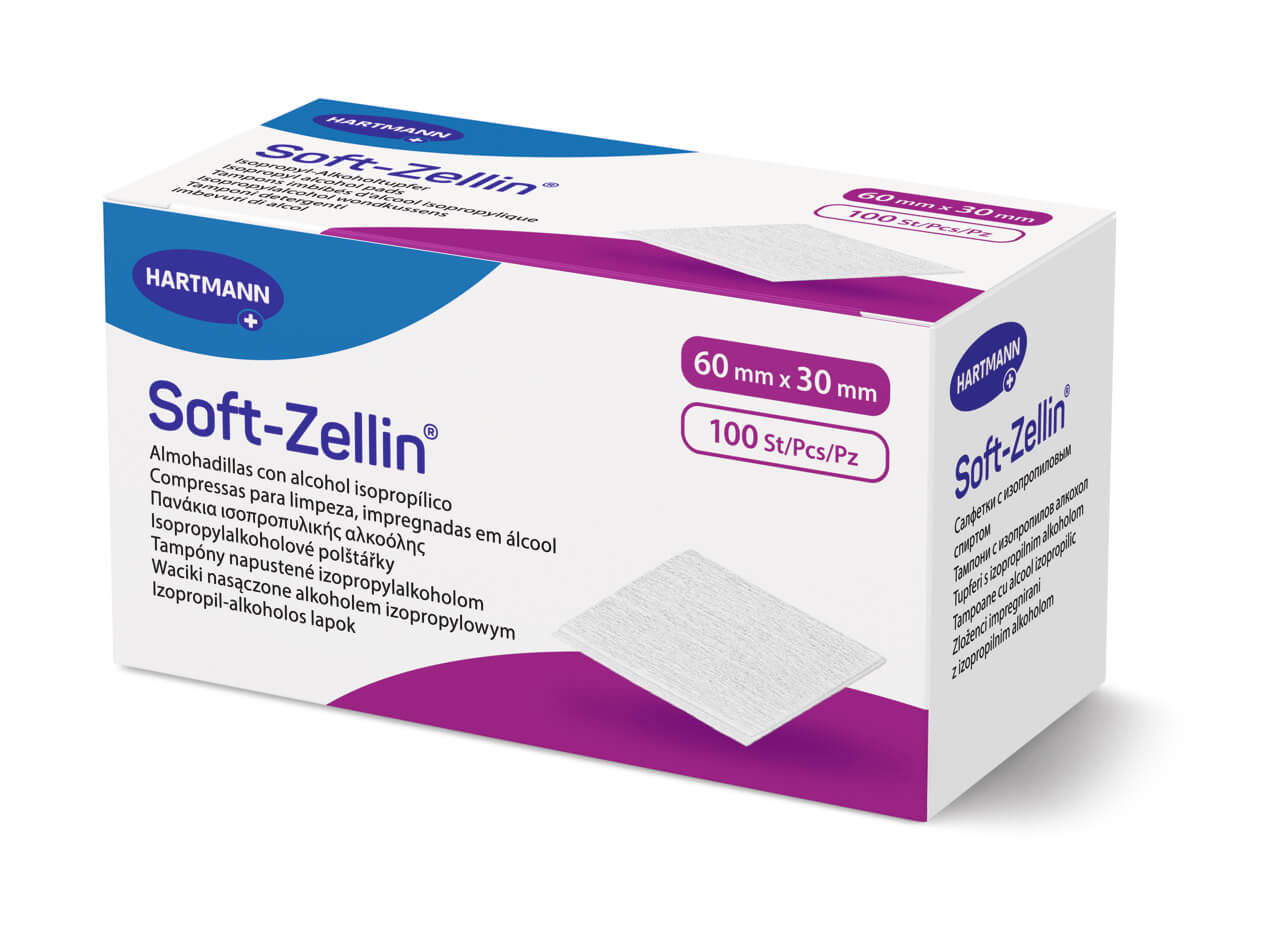 Hartmann Soft Zellin Tampoane cu alcool 6 mm x 30 mm 100 bucati
