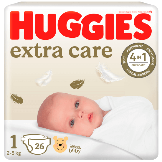 Huggies Extra Care nr.1 3-5 kg 26 bucati