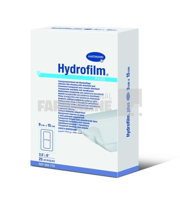 Hartmann Hydrofilm Plus Plasture 9 cm x 15 cm 25 bucati
