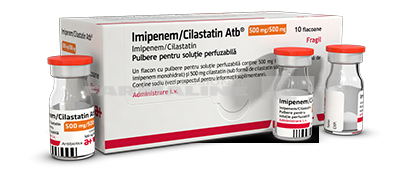 IMIPENEM/CILASTATIN ATB 500 mg/500 mg x 10 PULB. PT. SOL. PERF. 500mg/500mg ANTIBIOTICE S A