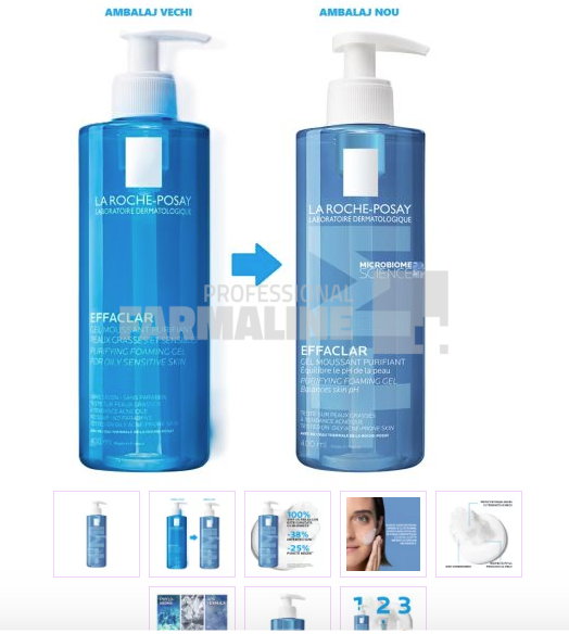 La Roche Posay Effaclar +M Gel spumant purifiant pentru piele grasa si sensibila 400 ml