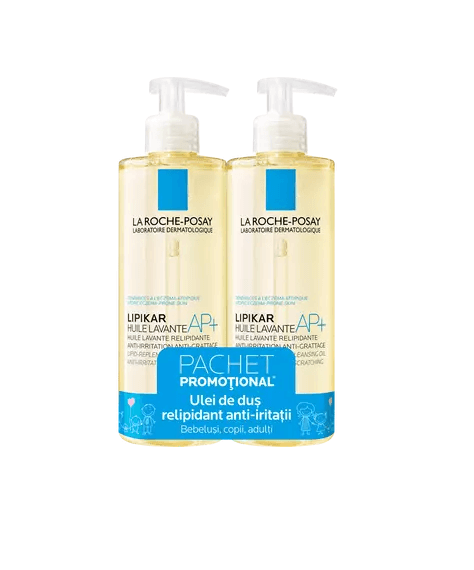 La Roche Posay Pachet Lipikar AP+ Ulei de spalare 400 ml + 400 ml