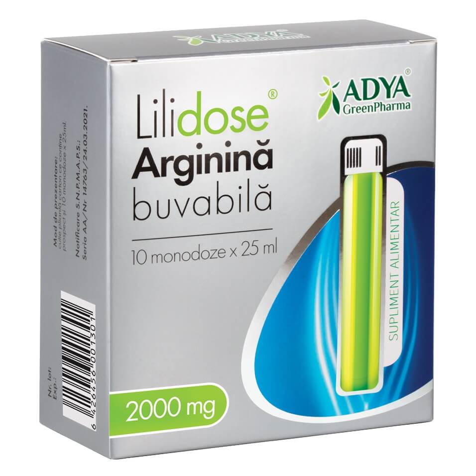 Lilidose Arginina Buvabila 2000 mg 25 ml 10 monodoze