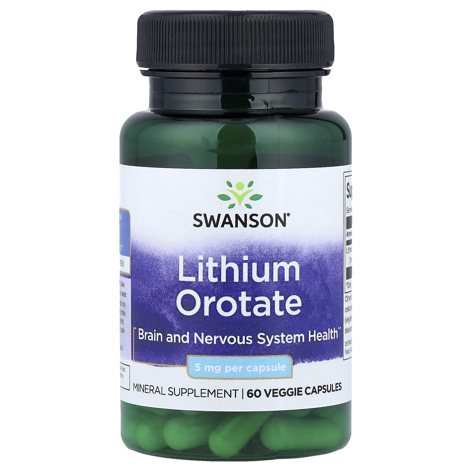 Discount Lithium Orotate  5mg  60 caps. Swanson - Garantat MEMORIE SI CIRCULATIE CEREBRALA pfarma.ro