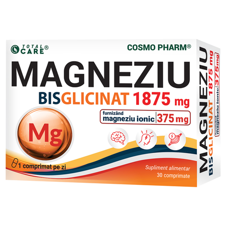 Magneziu bisglicinat 1875mg - total care 30 compr. Cosmo Pharm