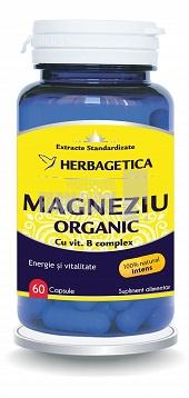 Magneziu Organic cu Vitamina B complex 60 capsule