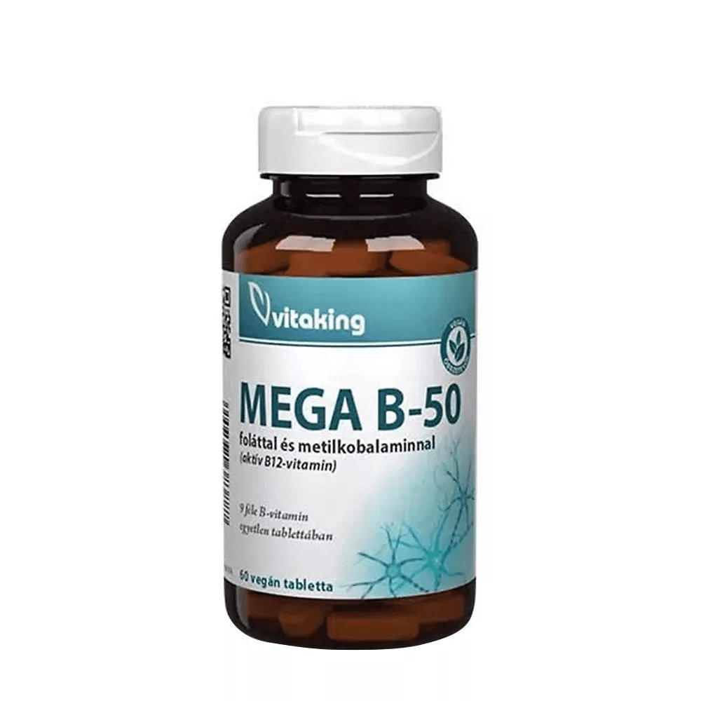 Mega B-50 cu folat metilcobalamina 60 tablete