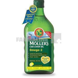Moller's Omega 3 Ulei din ficat de cod cu lamaie 250 ml 