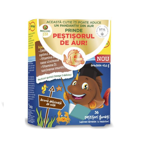 Moller\'s Omega 3 Pestisori gumati cu aroma de cola 36 bucati