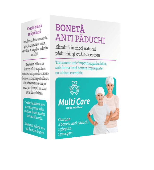 Multi Care Boneta anti paduchi 2 bucati + 1 pieptan