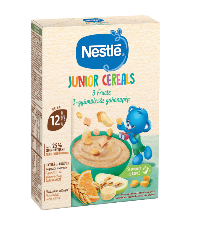 Nestle Junior Cereale cu 3 fructe 12+ luni 200 g