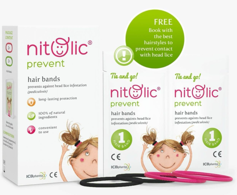Nitolic Benzi de par pentru preventia infestării cu păduchi 4 bucati
