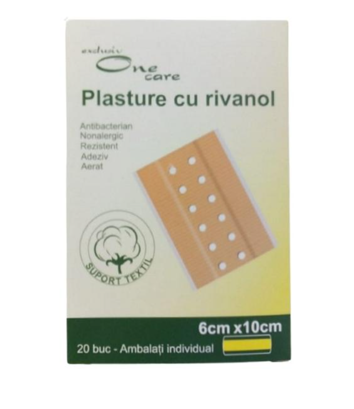 One Care Plasture cu rivanol 10 cm x 6 cm 20 bucati
