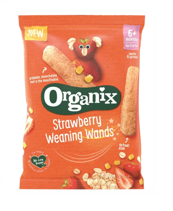 Organix Baghete bio din porumb si ovaz cu capsuni 6+ luni 25 g