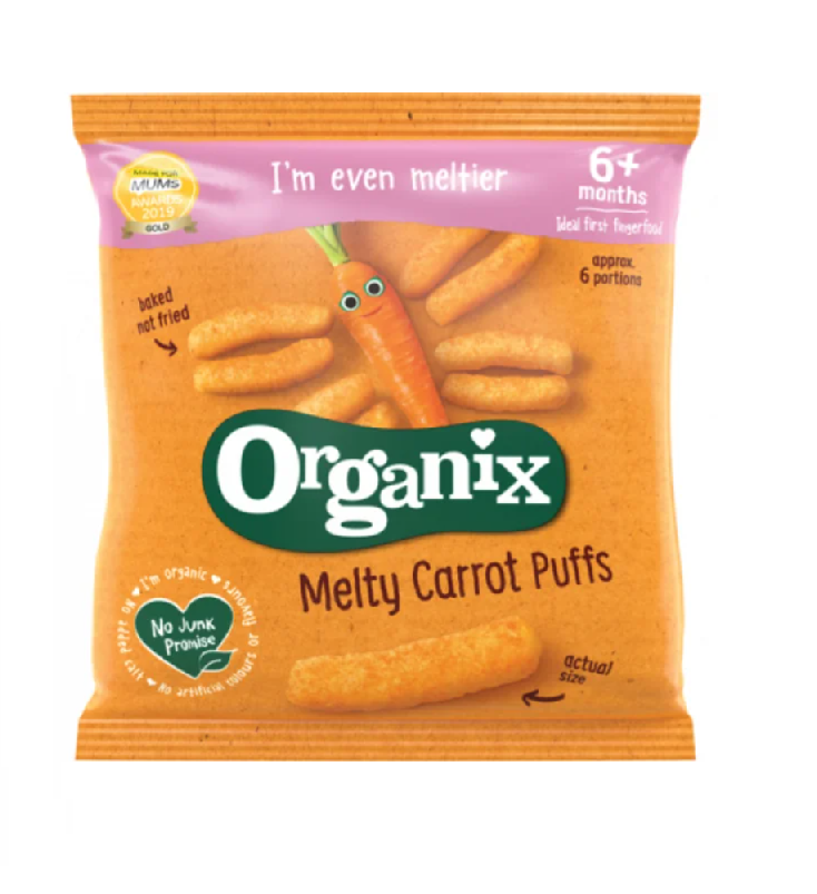 Organix Snack bio din porumb cu morcovi 6+ luni 20 g