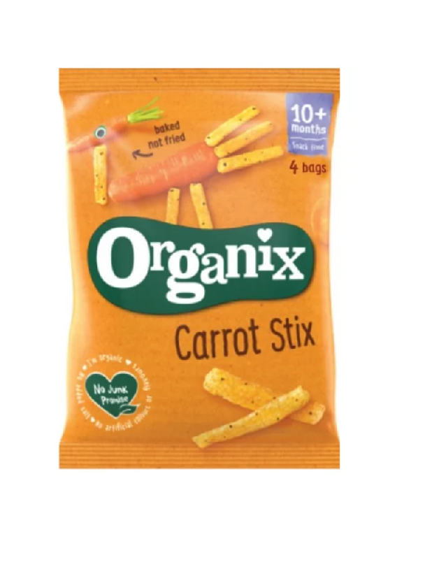 Organix Sticksuri bio din porumb cu morcovi 10+ luni 4 x15 g