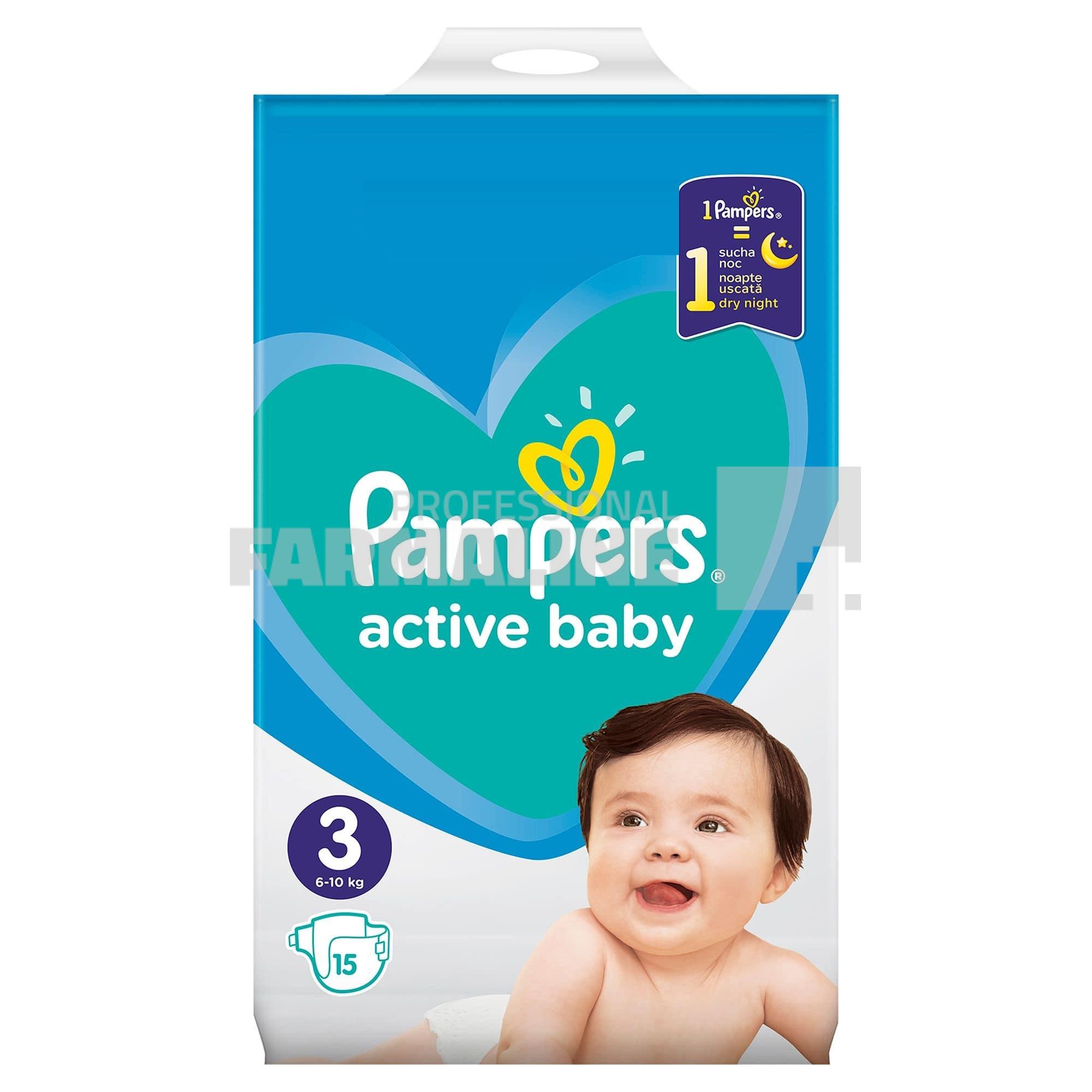 Pampers Active Baby Scutece nr.3  6-10 kg 15 bucati