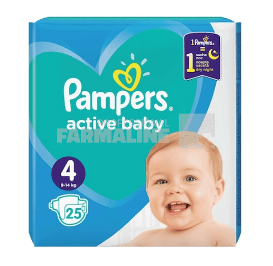 Pampers Active Baby Scutece nr.4 8-14 kg 25 bucati