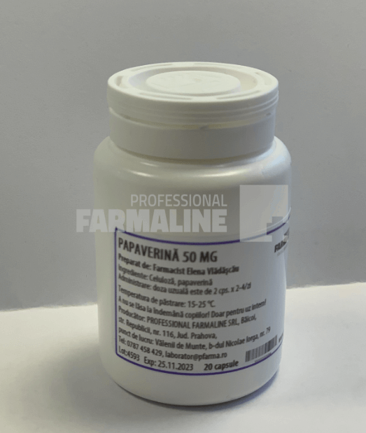 Papaverina 50 mg 20 capsule