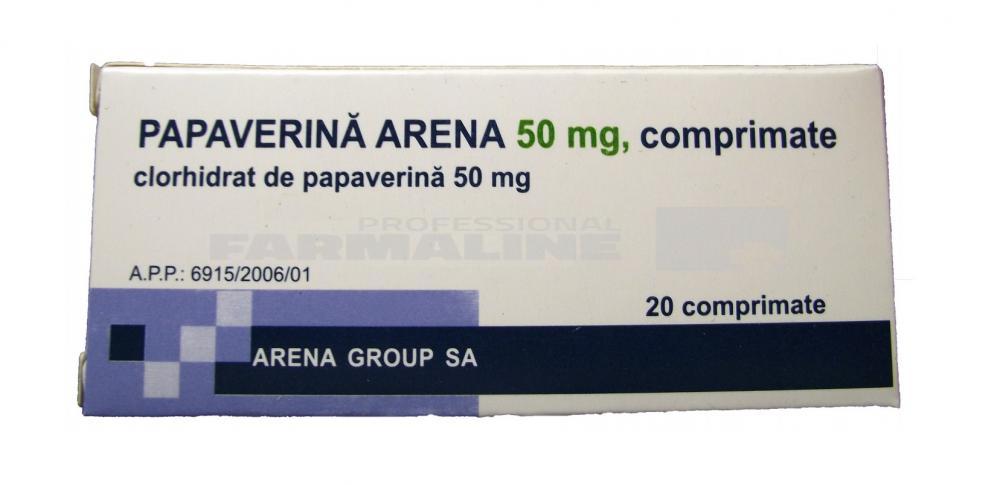 Papaverina 50 mg 20 comprimate