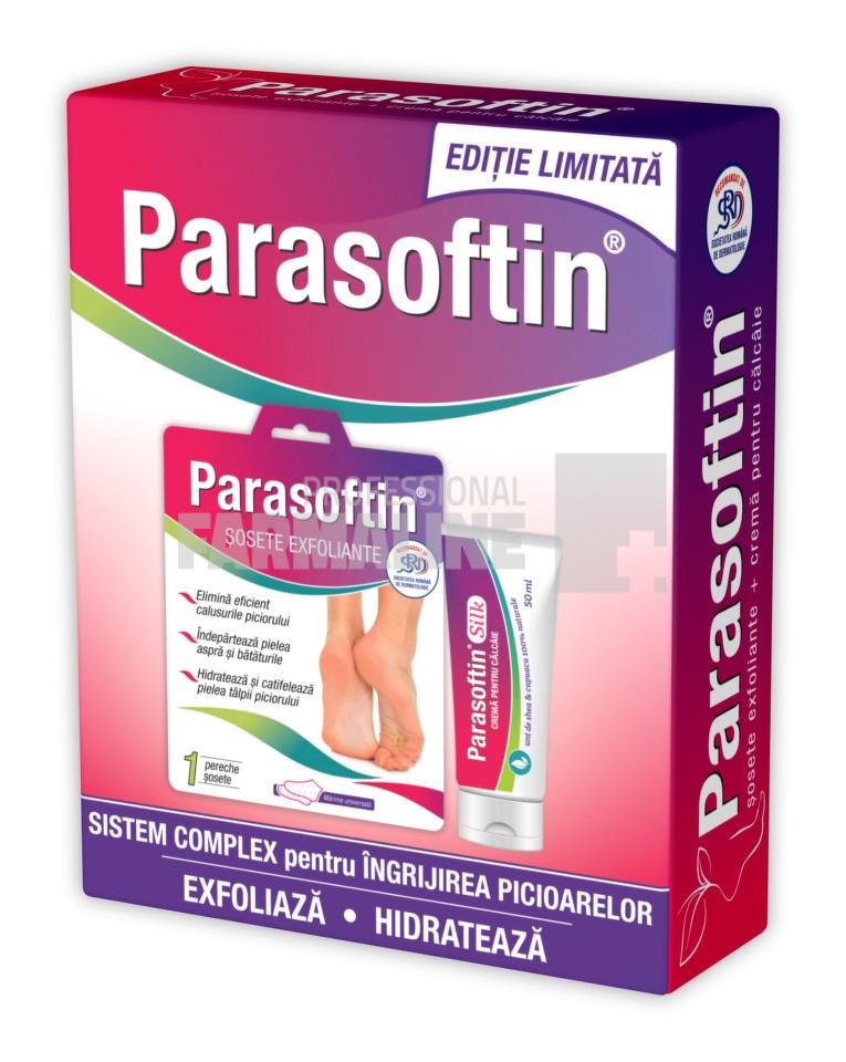 Parasoftin Set Sosete exfoliante + Crema calcaie 50 ml