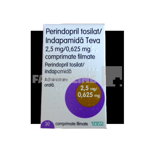 PERINDOPRIL TOSILAT/INDAPAMIDA TEVA 2,5 mg/0,625 mg x 30 COMPR. FILM. 2,5mg/0,625mg TEVA PHARMACEUTICALS