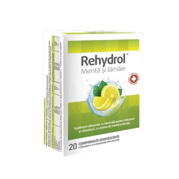 Rehydrol menta si lamaie 20 comprimate efervescente